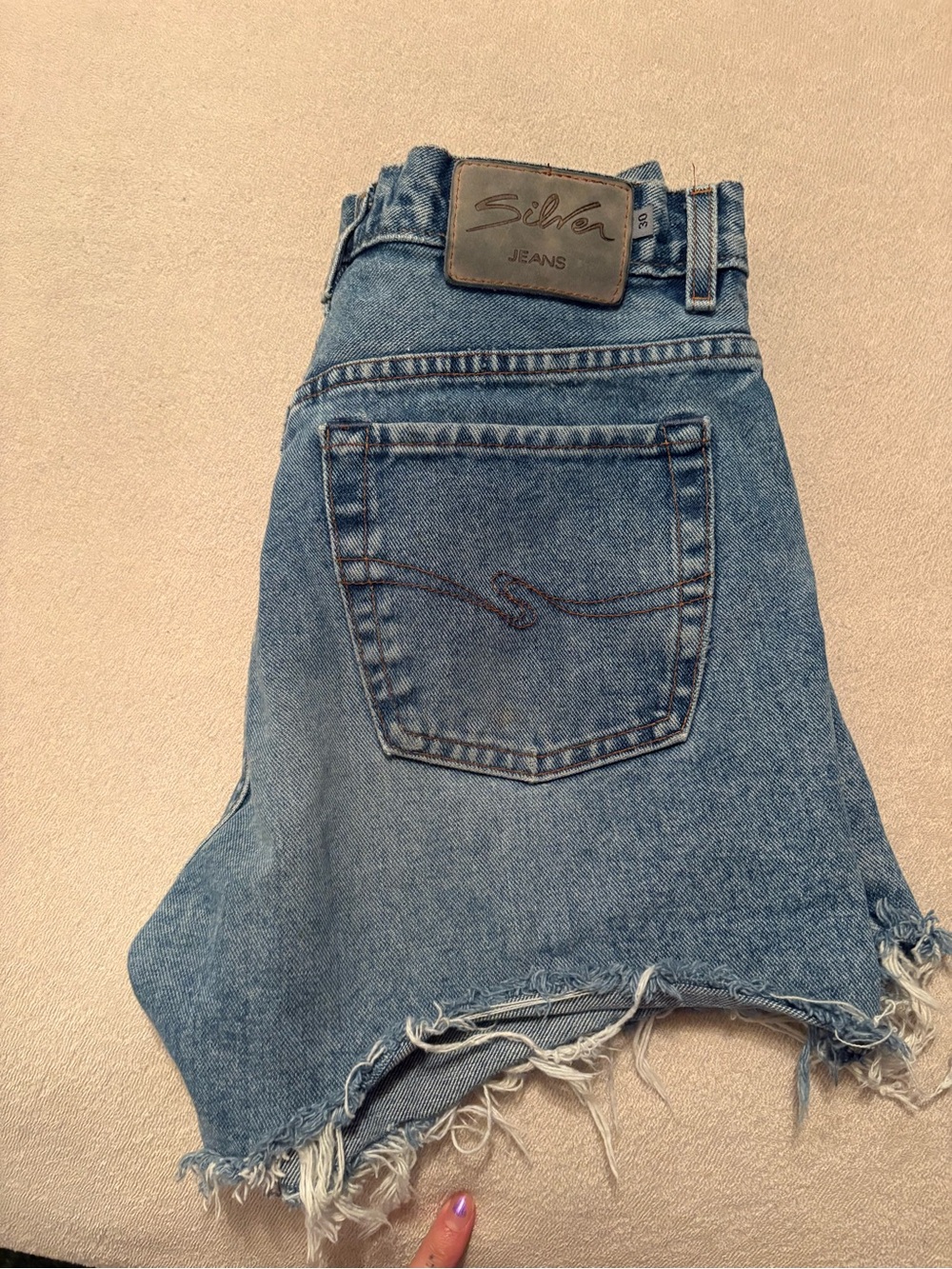 Vintage silver Women’s High-Waist Distressed Blue Denim Skirt